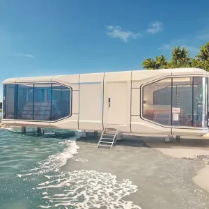 Off Grid Solar Powered Smart Prefab Vessel Home Capsule House 40ft with Kitchen 38×11