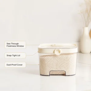 Office-pantry Large Capacity Rice Storage Container 5L Food-Grade Plastic Sealed Pantry Organizer