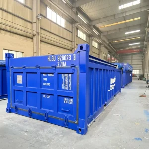 Open Top Container with Lift-Up End Header for Easy Loading