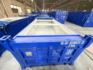 Open Top Container with Soft Tarpaulin Roof and Lift Up End Header