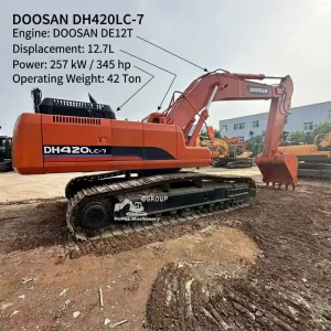 Original Second hand Doosan DH420LC 7 Excavator with Complete Accessories Is in Its Best Condition