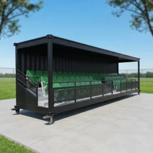 Outdoor Industrial Spectator Grandstand Seating 20ft 40ft Modified Shipping Container Grandstand Metal Frame Benches for Sports