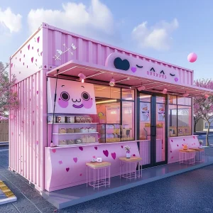 Outdoor Mobile Container Food Kiosk Container Shop with ElectricalSystem Ready-to-Use Portable Container Kiosk Fast Installation