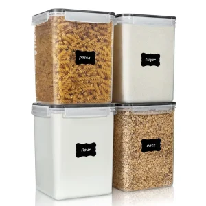 Oversized BPA Free Waterproof PP Plastic Food Storage Container with Lid 5.2L for Flour and Sugar Airtight Kitchen Pantry Use