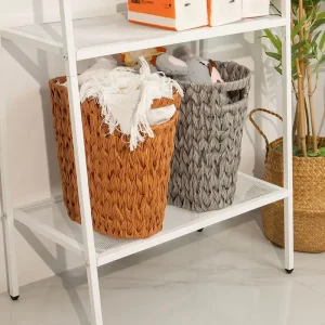 PP Rattan Hamper Bins for Home Storage Organization Accessory Weave Container Oval Shape Basket Bin
