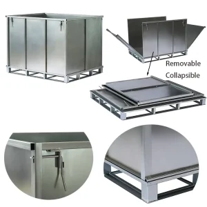 Packaging for Petrochemical Plastics Customized Metal Container Foldable Durable Industrial IBC Bulk Pallet Box for Chemical