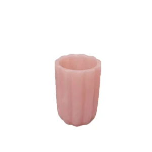 Petal Shape Resin Makeup Brush Holder for Bathroom Countertop Pink Jade Effect Vanity Organizer Cup