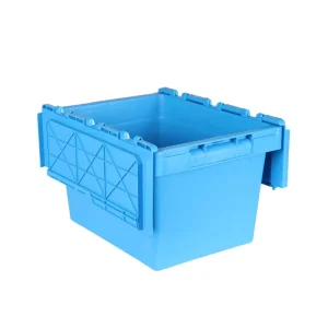 Plastic Attached Lid Storage Containers Large Capacity Plastic Crates High quality