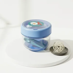 Plastic BPA Free Eco Friendly Portable Food Container with Handle Seal Lid Yogurt Cup for White collar