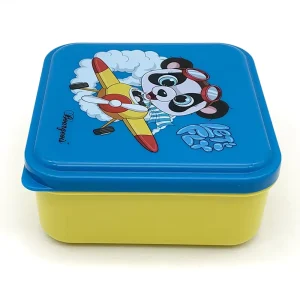 Plastic BPA Free Office School Lunch Container with Spoon and Compartments Microwavable Storage Box for Kids Bento