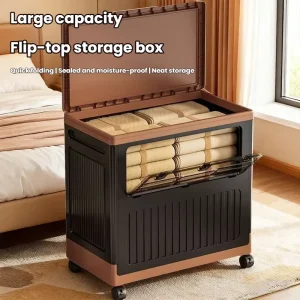 Plastic Folding Storage Box Toy Organizer Clothes Storage Bin Flip Lid Container Large Capacity Foldable Storage Organizer