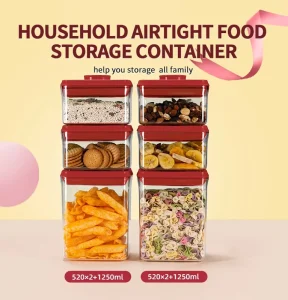 Plastic Jar Fridge Pantry Organizer Kitchen Storage Boxes & Bins Stackable Airtight Storage Boxespantry Containers