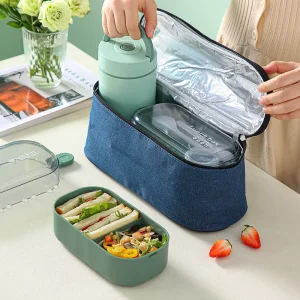 Plastic Lunch Box Manufacturer Microwave Safe Japanese Bento Box with Compartments Soup Cup & Cutlery