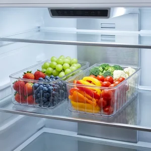 Plastic Modern Minimalist Refrigerator Storage Box Transparent Lid Airtight Container Kitchen Food Freezer Fresh Keeping