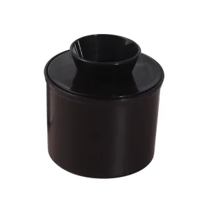 Plastic PP Butter Jar White Black Kitchen Storage Container for Butter & Cheese Customizable Logo Minimalist Design