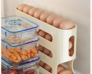 Plastic PP Egg Holder Container Light Weight Space Saving Fridge Egg Organizer Durable Egg Keeper Travel