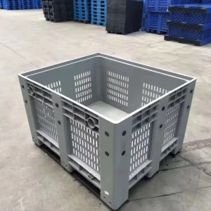 Plastic Pallet Box Large Bulk Container 1200 X 1000 X780 mm Open Deck Four Way Plastic Pallet Boxes with Lids