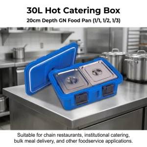 Plastic Shell Insulated Food Container with Stainless Steel Inner Liner for Hot Food Display 30L QBT B30A