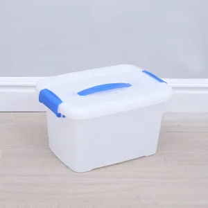 Plastic Storage Container With Locking Lids Impact Resistant Design for Garage Warehouse Organization of Tools