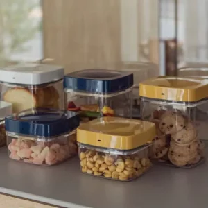 Plastic Vacuum Airtight Square Container BPA Free Leak Proof Stackable Storage Box for Flour Freezer Safe Eco Friendly Export