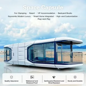 Pod House Cabin 40ft Capsule Premium Grade Moveable Office Pod Modern Space Capsule House Space Home Featured Resort Hotel