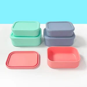 Popular square Thick Silicone Food Container Microwave Heating and Preservation Box Storage Box and Lunch Box for Preservation