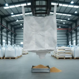 Port Handling FIBC Bulk Bag White Heavy-Duty Woven PP Jumbo Bag for Seaport Loading, Shipping and Container Logistics