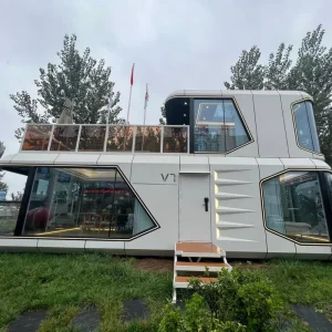 Portable 2 Stores Smart Space Capsule Movable Prefab Pod House Luxury Mobile Home with Kitchen and Bathroom