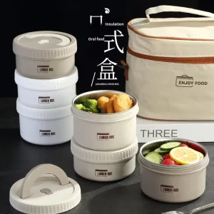 Portable 316 Stainless Steel Lunch Box with Cute Lids Microwaveable Japanese Style Convenient Student Camping Food Storage