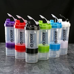 Portable BPA Free Transparent 500ml 17oz Workout Gym Protein Container Pill Organizer Leak Proof