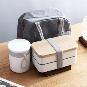 Portable Double Layer Food Container with Strap BPA Free Lunch Box Manufacturer