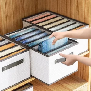 Portable Fabric Closet Organizer Clothing Underwear Storage Box Drawer Dividers for Wardrobe Jeans Shirt Organizer for Bathroom
