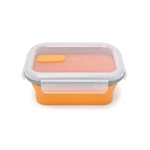 Portable Folding Silicone Bento Box PP Microwave Safe Tiffin Lunch Container Leak Proof Stackable BPA Free 1 Compartment