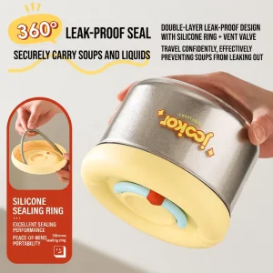 Portable Handle Stainless Steel Food Container Cute Color Airtight Microwaveable Lunch Bento Box