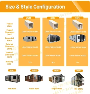 Portable Living Pods Expandable Container House 20FT 30FT 40FT with Steel Wall Panel Foldable Container Home