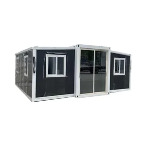 Portable Modular Mobile Home Villa 40Ft & 20Ft Expandable Prefab Folding Container House with 2 Bedrooms Steel Foldable Cabin