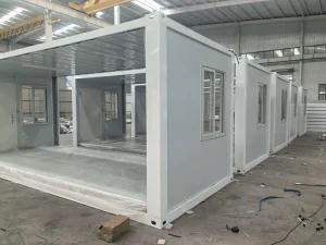 Portable Office Homes Eco Friendly Double Flat Pack House Steel Prefabricated Tiny House for Living with Bedroom Bathroom