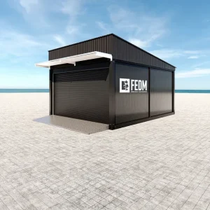 Portable Prefab Flat Pack Container House Garage 4.5*5.95m Factory Design with Sloping Roof Made of Sandwich Panel and Steel