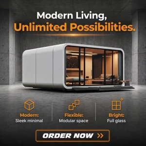 Portable Prefabricated Luxury Cabin Home with Steel Sandwich Panel