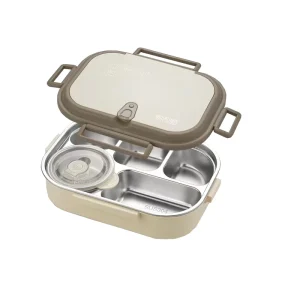 Portable Stainless Steel Lunch Box with 4 Compartments Leak Resistant Bento Box with Utensils for Adults Teens
