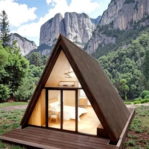 Portable Triangle Steel House for Campsites Airbnb and Remote Locations