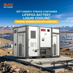 Power Station Energy Storage 10ft Container 100kW 215kWh 300kW 699kWh LiFePO4 BESS Battery Storage Container System