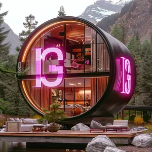 Prefab Capsule House Galvanized Steel Mobile Tiny Home with Waterproof Outdoor Garden Living Room Bathroom for Warehouses