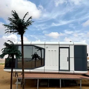 Prefab Container Steel Eco-Friendly Waterproof Insulated Modular Space Capsule Modern Design for Park Glamping Cabins Complete