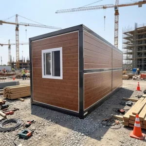 Prefab Folding Container with Bedroom and Bathroom Waterproof Foldable Mobile Home Modern Design for Office Use