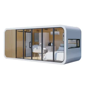 Prefab Mobile Office Pod Steel Sandwich Panel Cabin Mobile Homes House 2 Bedrooms Shop Apple Cabin House