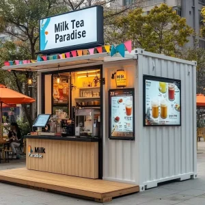 Prefab Modified Shipping Container Restaurant Bar Cafe Office 20ft 40ft Breathable Design
