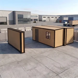 Prefab Modular Detachable 20ft 40ft Steel Folding Container Office & Living Space with Modern Design and Solar System