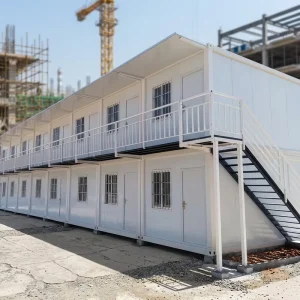 Prefab Modular Home Double Layer Two Storey Portable Container House for Kitchen Bathroom Bedroom Living Office