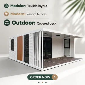 Prefab Modular Loft House Villa With Balcony and Outdoor Jacuzzi for Resort or Holiday Rental